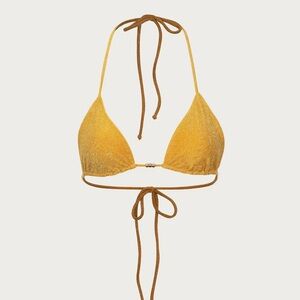 Same swim Gold Shimmer Triangle Bikini Top